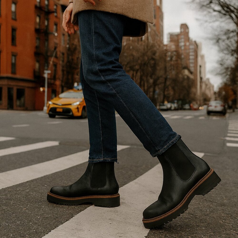 Sam Edelman Men’s Black Leather Chelsea Boots Sz 8.5